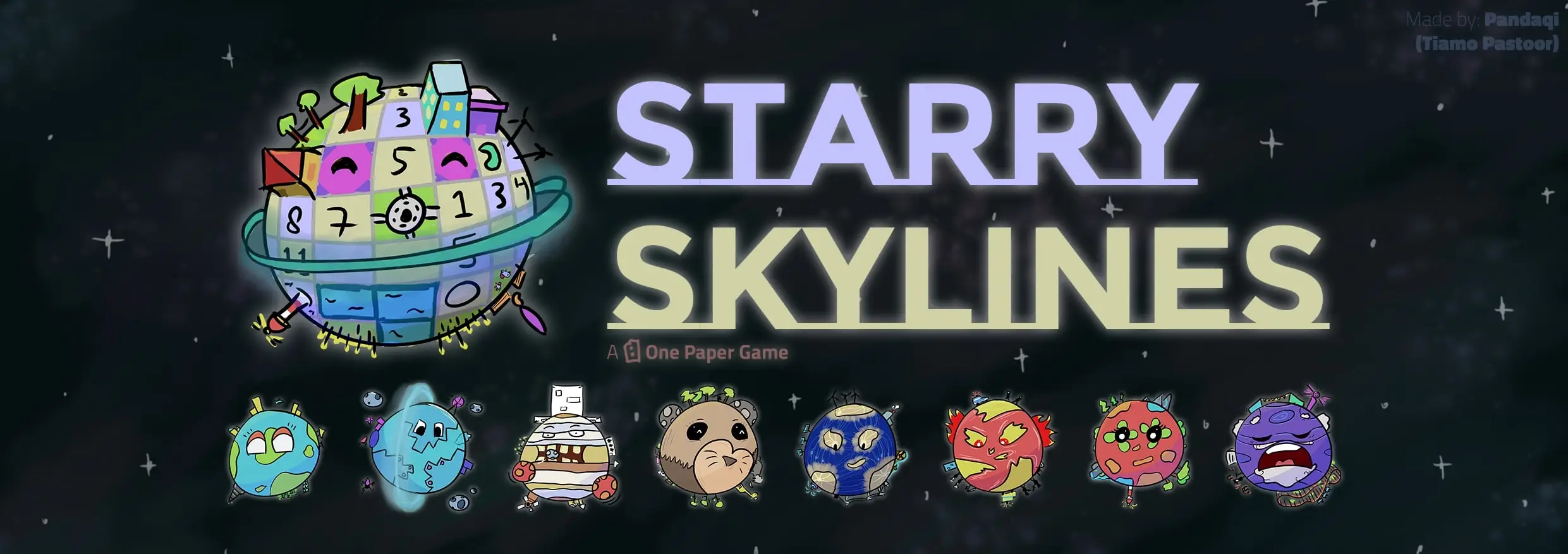 Header / Cover Image for 'Starry Skylines!'